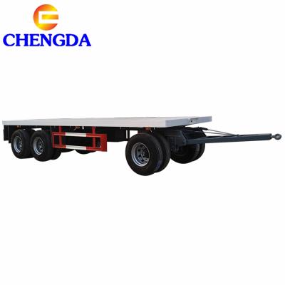 China Truck trailer china made 50ton 40ft 45ft 3 axle full drawbar trailer for sale