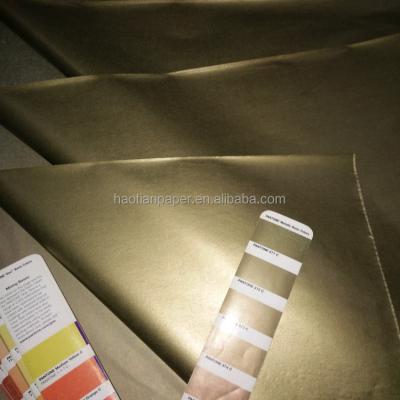 China Recycled Materials 17g Gold Metallic Wrapping Tissue Paper In 20*30 Inch for sale