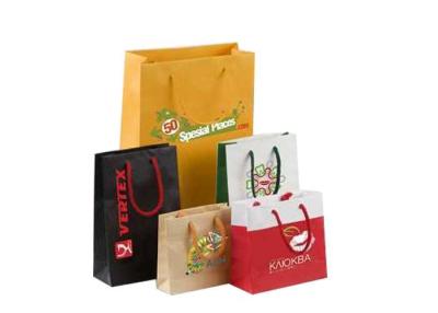 China Colorful Custom Logo Printed Gift Paper Gift Bags / Shopping Bag With Handles for sale