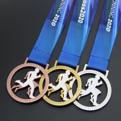 China Europe Souvenir Gift Customizable Heat Transfer Printing Ribbon Printing Sport Medal for sale