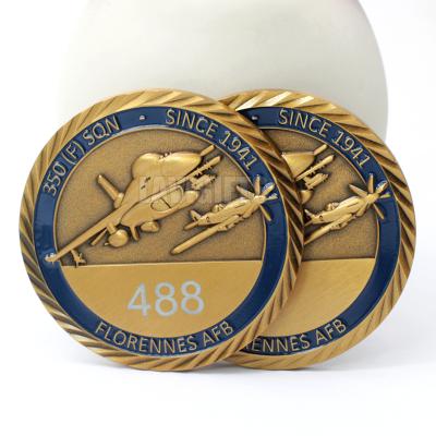 China Custom Europe Navy Gold Maker 3D Military American Antique Heavy Leader Challenge Coin for sale