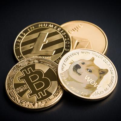 China Custom 2022 Europe Bestselling Gold Dogecoin Coin Doge Souvenir Coin Metal Dog Coin for sale