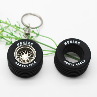 China Decoration Manufacturer Custom Promotional Gift Soft Tire Key Chain Rubber Key Chain for sale