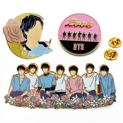 China Europe Kpop Cartoon Pop Culture Music Note Enamel Pins Badge Korea Hard Custom Cheap Metal Lapel Musical Pins for sale