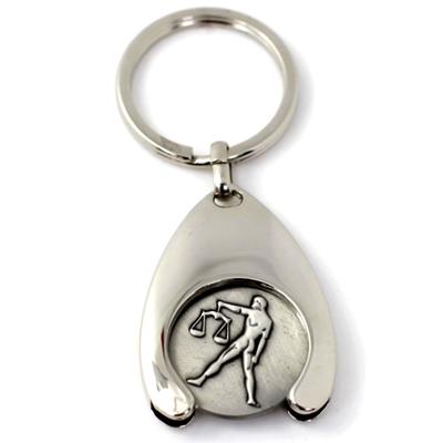 China Custom Metal China Shopping Trolley Token , Trolley Coin Key Chain Locker Token for sale