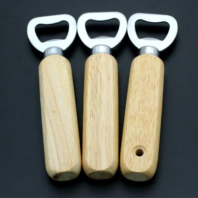 China Wholesale Cheap Viable Custom Wooden Handle Blank Wooden Bottle Opener for sale