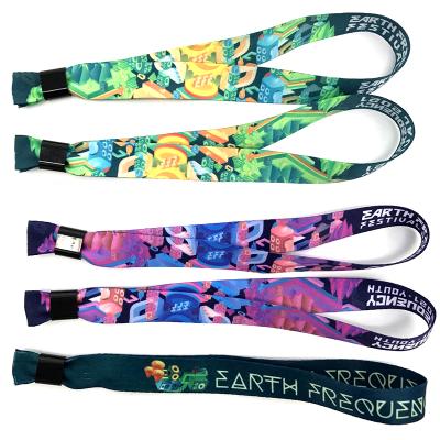 China Environmental Friendly Custom Design Printed Sublimation Polyester Customized Festival Cloth Wristbands For Events for sale