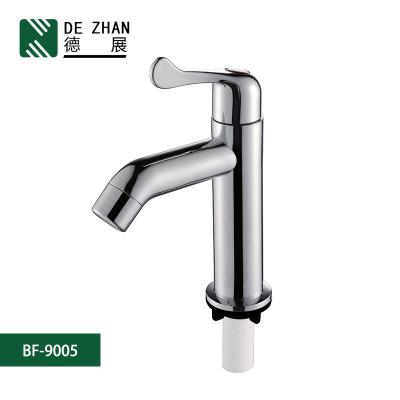 China Contemporary Deck Mounted Slant Handle Bathroom Swan Spout Plastic Basin Mixer Tap for sale