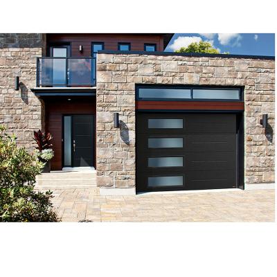 China eco-friendly superlift wood grain insulated garage doors with pedestrian door aluminum garage doors for sale