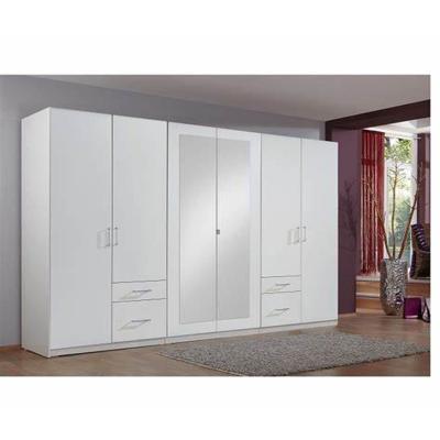 China Full Set Stretch Fabric Laminated Cabinet Solid Wood Walk In Cabinet for sale