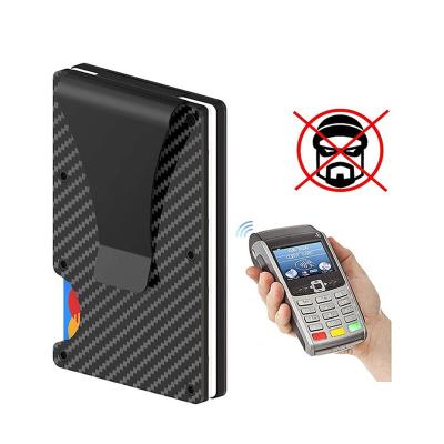 China RFID Carbon Fiber Wallet Metal RFID Shielding Minimalist Wallet Men for sale