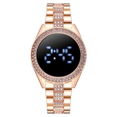 China Luxury Alarm Fashion Diamond-studded LED Touch Screen Ladies Watches, Female Watches, Electronic Watches for sale