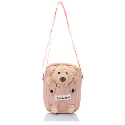 China 2022 Fashionable Teddy Bear Decoration Crossbody Mobile Phone Bags Large Capacity New Arrival Money Holding Bags for sale