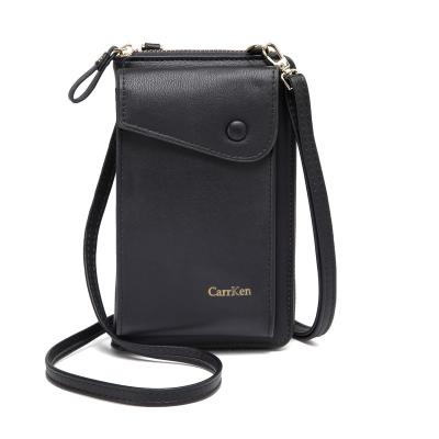 China Fashion New Korean Fashion Multifunctional PU Clutch Large Capacity Zipper One Shoulder Mobile Phone Bag for sale