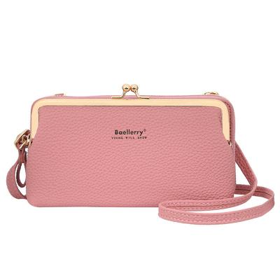 China No Baellerry ZX-N8599 ladies lychee pattern mobile phone horizontal bag multifunctional cross - body bag for sale