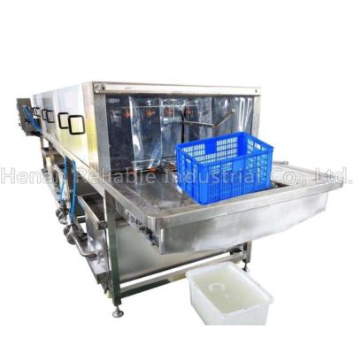 China High pressure water cleaning automatic turnover basket washing machine/basket washing machine/tray washing machine for sale