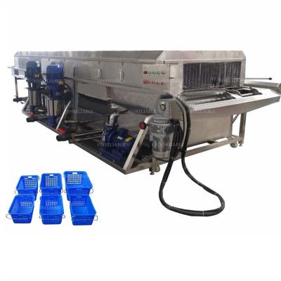 China Hotels tunnel plastic crate washing machine/plastic container washing machine for sale for sale