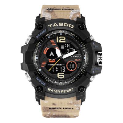 China Alarm Military Wrist Watch Army Camouflage Resin Strap 50m Waterproof Sports Quartz Analog Electronic Digital Watch for sale