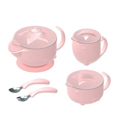 China BPA Free Stainless steel water injection bowl sets for sale with packaging children's tableware include fork spoon cup for sale