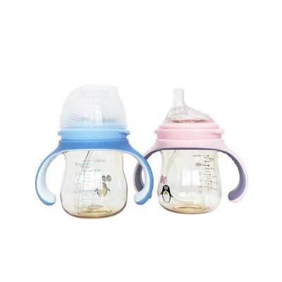 China BPA Free Customized Newborn BPA-Free ppsu feeding bottle Wholesale baby milk bottle 180ML ppsu baby bottle for sale