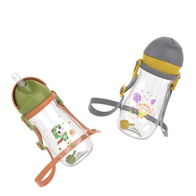 China BPA Material Defensive Stance Food Grade TRITAN Water Bottle Baby Cup 350ML With Strap Baby Kettle for sale