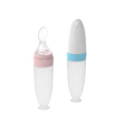 China Driver Free Baby Fruit Baby BPA Manufacturer OEM Silicone Squeeze Bottle Spoon Feeder Baby Food Feeding Driver for sale