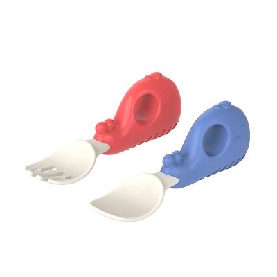 China Factory 2pcs Baby Training Spoon Food Grade Safety Toddler Utensils Silicone Baby Spoon BPA Free for sale