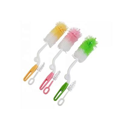 China High Quality Sale Milk Bottle Brush Tool BPA Free OEM 2pcs Water Bottle Cleaning Brush Set for sale