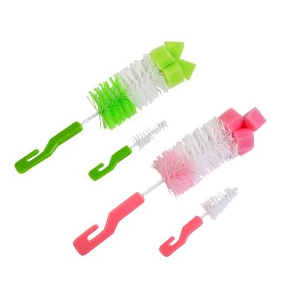 China 100% Eco-friendly Milk Bottles Sweep Long Handle Deep Cleaning Water Bottle Scrub Brushes For Washing Baby Bottles for sale