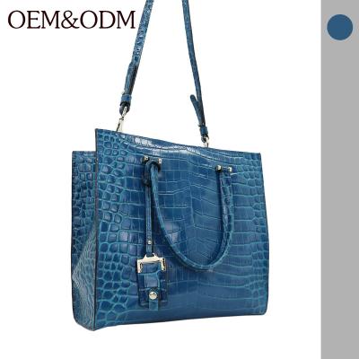 China Other Blue Crocodile Color Handbags Women Leather Square Bags Fashion Trendy Handbags for sale