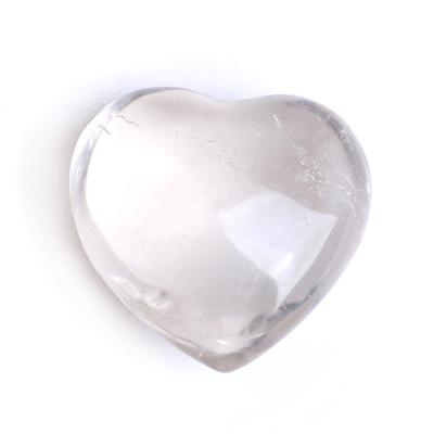 China China 45mm Stone Lucky Stone Quartz Heart Shape White Clear Crystal Mini Small Natural Single Gem for sale