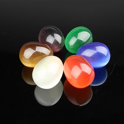 China China Stone Crystal Egg Purple Pink Blue Cat's Eye Egg Shape Polish 30mm Mini Small Gemstone Wholesale Cat&' Decorative On Sale for sale