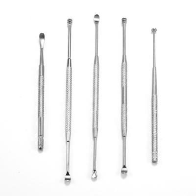 China Suitable Silver Spiral Head Ear Ear Pick Newest Design Classic Ear Itching/Ear Cleaning Dual 5 Piece Ear Cleaner Ear Wax Removal Tool Kit for sale