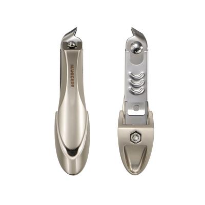 China Hot Selling Sharp No Toenail Nipper Pedicure Clippers Angled Mouth Splatter With Catcher Cuticle Stainless Steel Nail Nippers for sale