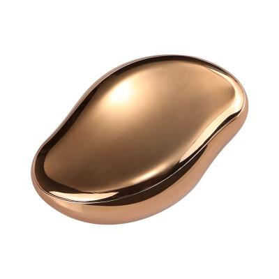 China 410 Stainless Steel Fashion Champagne Gold Mango Shaped Glasses Remove Pedicure Tool Professional Dead Skin Foot Polish File for sale