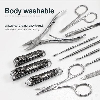 China Hot Sale Professional Pedicure Stainless Steel Nail Tool Kit Nail Clippers Manicure Set 16.8*10.9*3.4 for sale