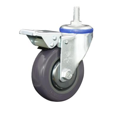 China 2018 Industrial Hot Sales Supper PU Threaded Stem Polyurethane Plastic Caster Wheel Made In SHENPAI for sale