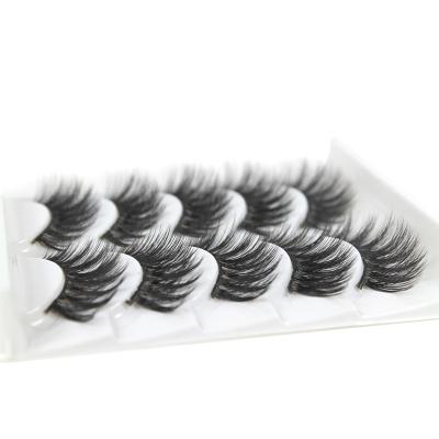 China Long Natural Hot Selling Faux Mink Eyelashes On Tray No Curl Russian Tape Deep Lashes for sale