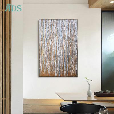 China High Quality Handmade Commercial Interior Abstract Room Wall Painting Gold For Lobby for sale