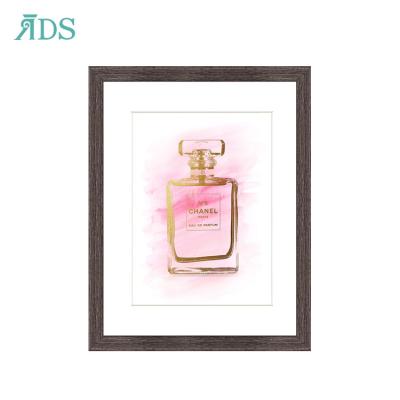 China Rustic Pink Abstract Painting Perfume Bottle Picture Framed Art For Girl's Room Decoration for sale