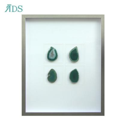 China 3D Wall Art Shadow Box Modern Home Decor Accdessories Green Color Agate For Wall Decoration for sale