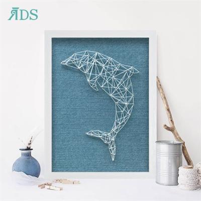 China Wholesale Coastal Beach Theme 3D Home Yarn Fish Wall Art Wall Frame Decoration For for sale