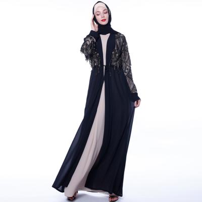 China MXCHAN Woven Fabric New Design Abaya Sequin Tassel Kimono Dubai Summer Fashion Open Kimono Women SJH2204 for sale