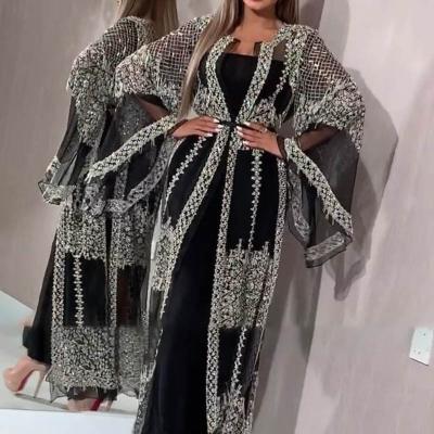 China American style gilding kaftan Dubai islamic clothing abaya kaftan style gilding dress dress MXCHAN SJH19001 American style dress women for sale