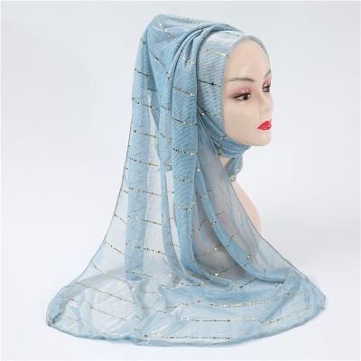 China MXCHAN SJH21100 Polyester Scarf For Women With European-American Style Sequined Border Scarf Women Muslim Hijab for sale