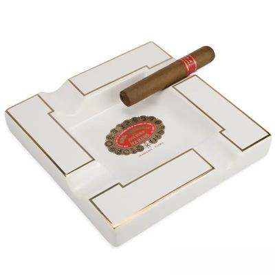 China American style large high quality white square cigarette porcelain cigar ceramic ashtray for sale