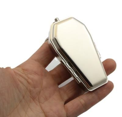 China Factory Directly Wholesale American Style Portable Casket Form Key Chain Pocket Metal Mini Metal Ashtray for sale