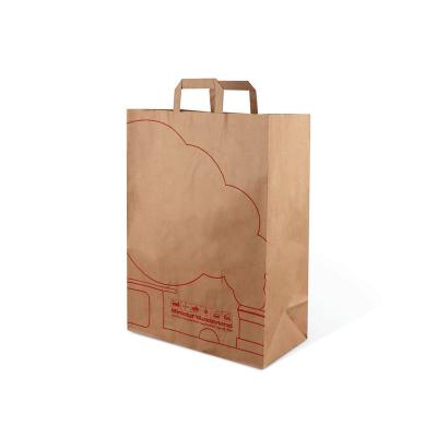 China Recycled Recyclable Materials Kraft Paper Bag With Your Own Logo , Custom Shopping Paper Bag For Food With Handle for sale