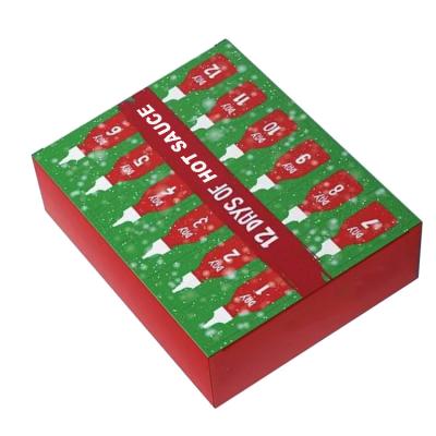 China Recyclable Custom Printing Empty Cardboard Box Food Advent Calendar 12 Days Of Christmas Without Filling For Hot Sauce Rum Gin Whiskey Beer for sale