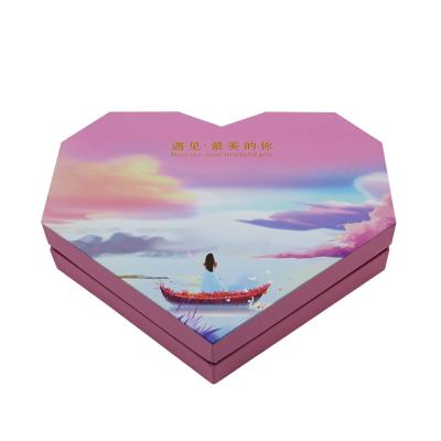 China Modern Design Recyclable Logo Heart Shape Box Perfume Hot Selling Custom Packaging Paper Box With Lid for sale